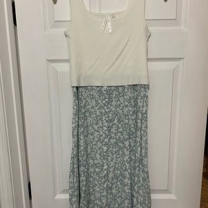 Seraphine Maternity blue abs white nursing dress